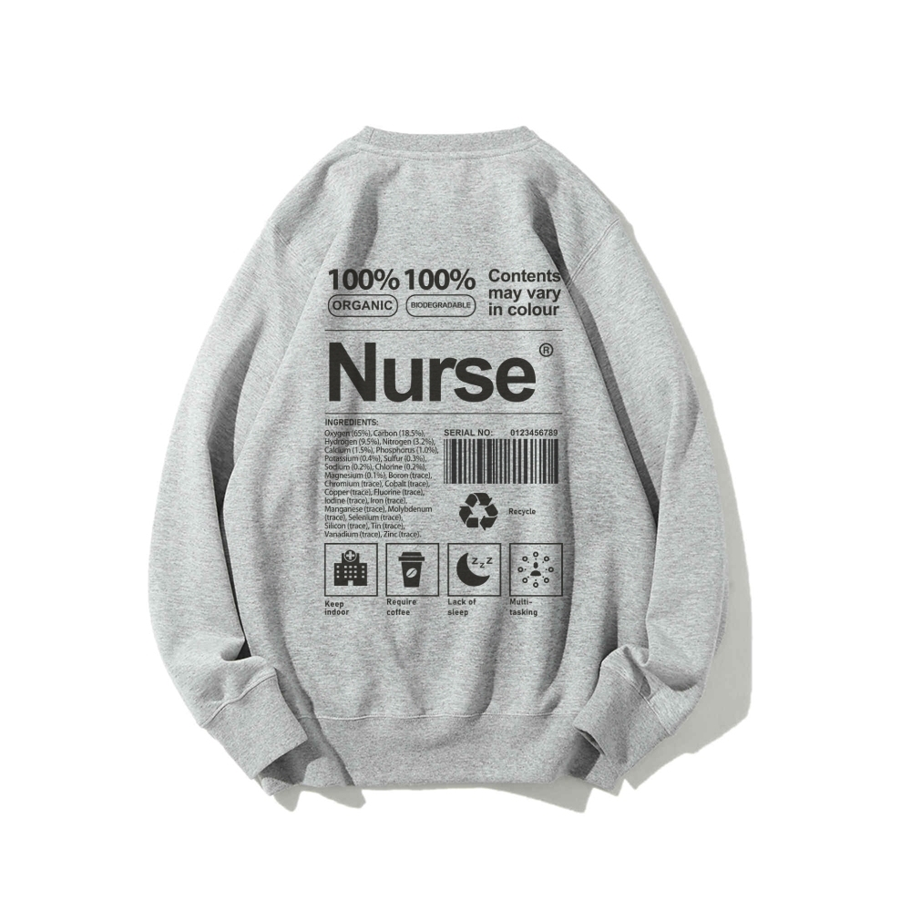 Nurse Casual Crewneck Sweatshirt Customscool