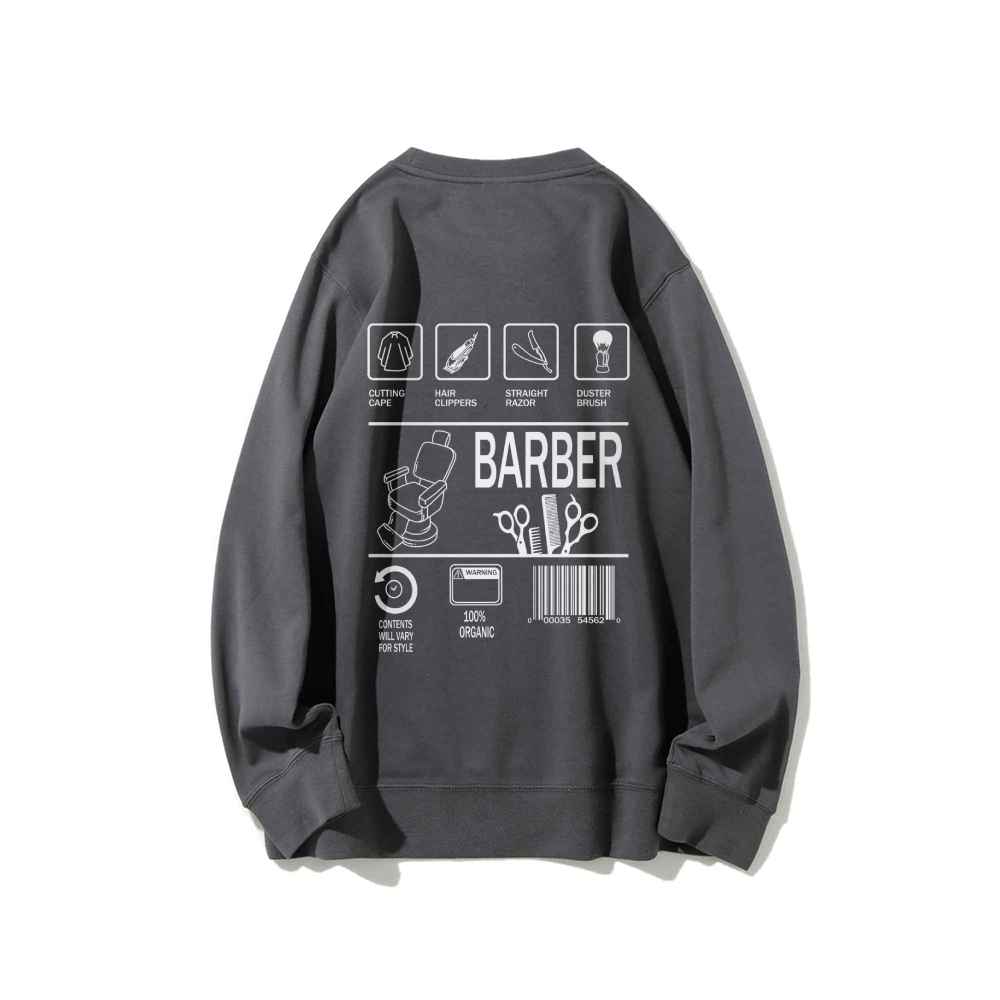 Barber Casual Crewneck Sweatshirt Customscool