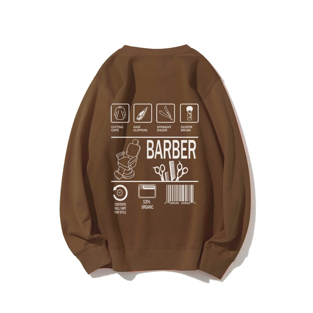 Barber Casual Crewneck Sweatshirt Customscool