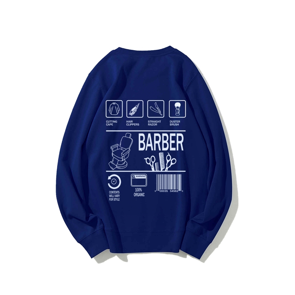 Barber Casual Crewneck Sweatshirt Customscool