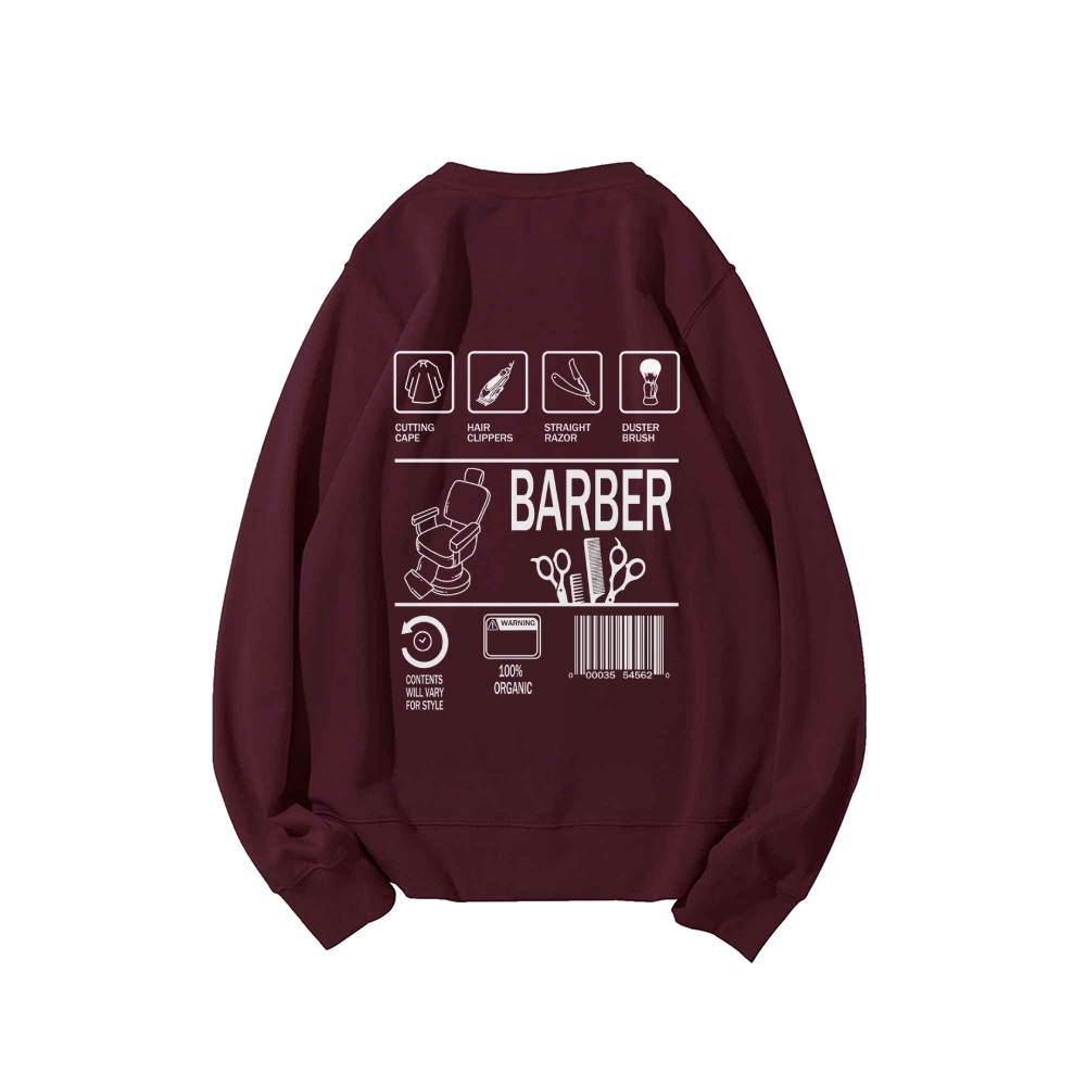 Barber Casual Crewneck Sweatshirt Customscool