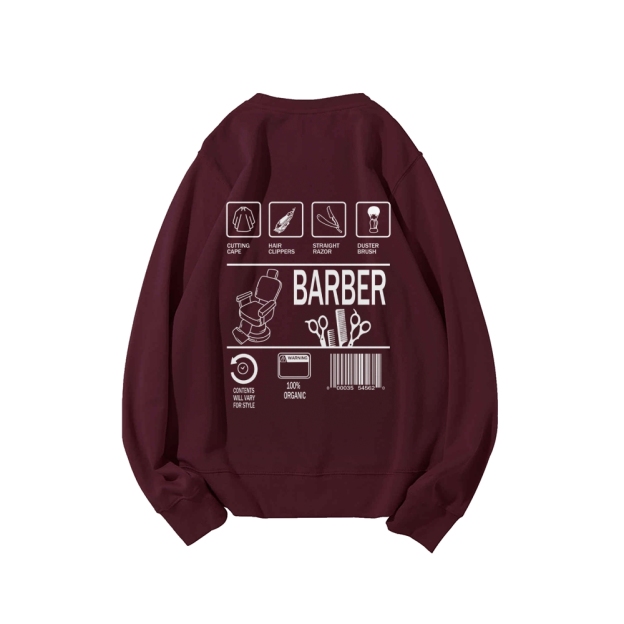 Barber Casual Crewneck Sweatshirt Customscool