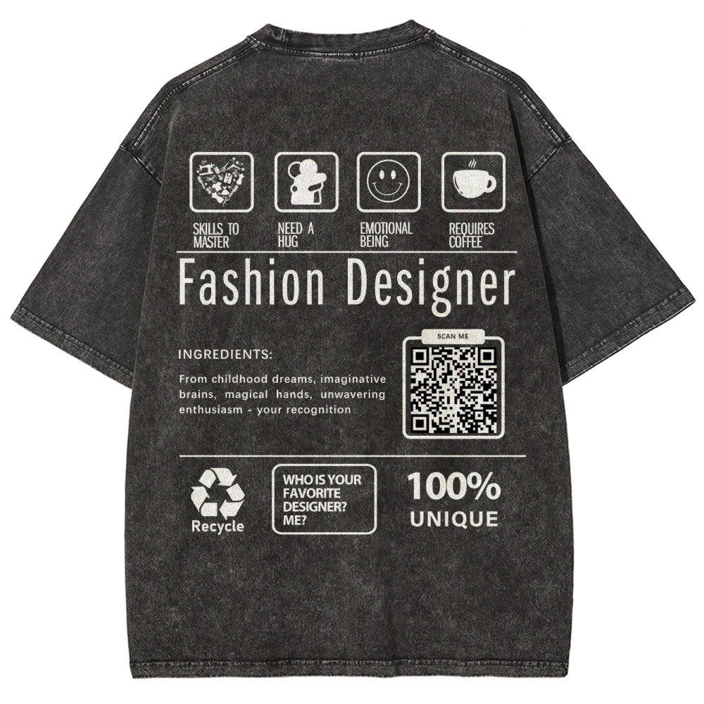 Fashion Designer Addcustom Unisex Fit Washed T-Shirt Customscool