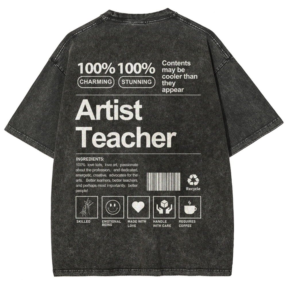Artist Teacher Unisex Fit Washed T-Shirt Customscool