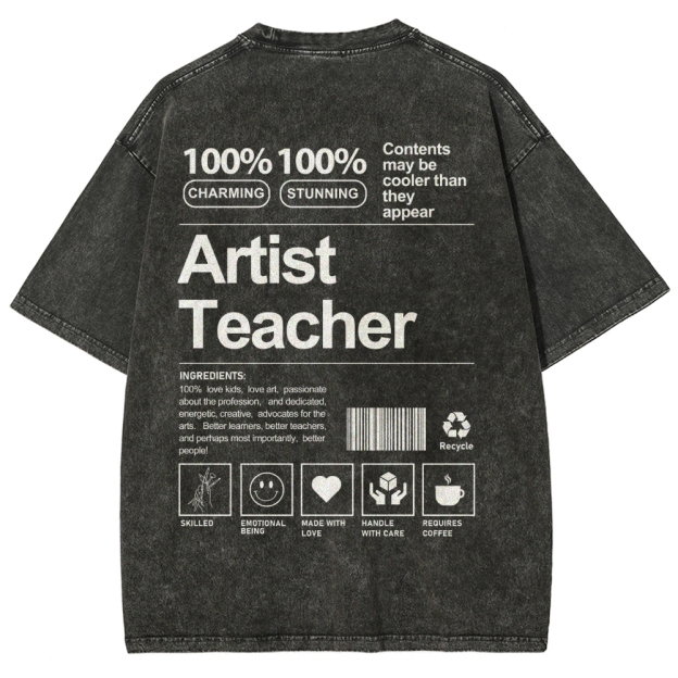 Artist Teacher Unisex Fit Washed T-Shirt Customscool