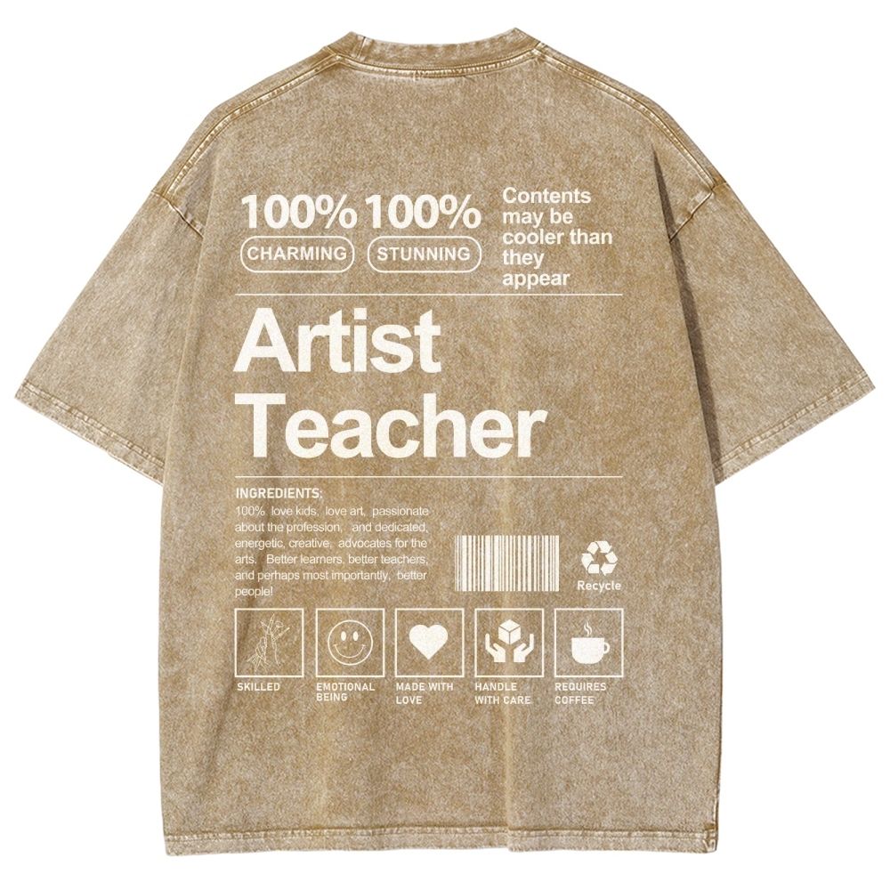 Artist Teacher Unisex Fit Washed T-Shirt Customscool