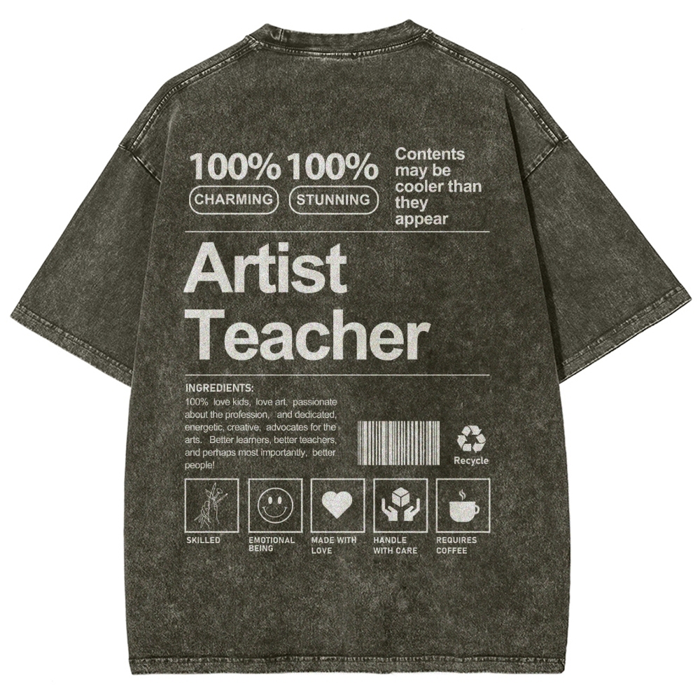 Artist Teacher Unisex Fit Washed T-Shirt Customscool