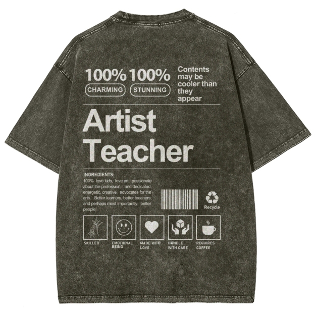 Artist Teacher Unisex Fit Washed T-Shirt Customscool