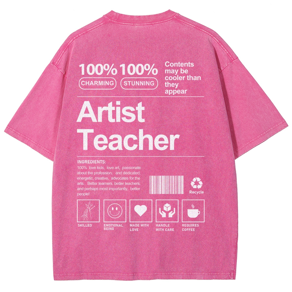 Artist Teacher Unisex Fit Washed T-Shirt Customscool