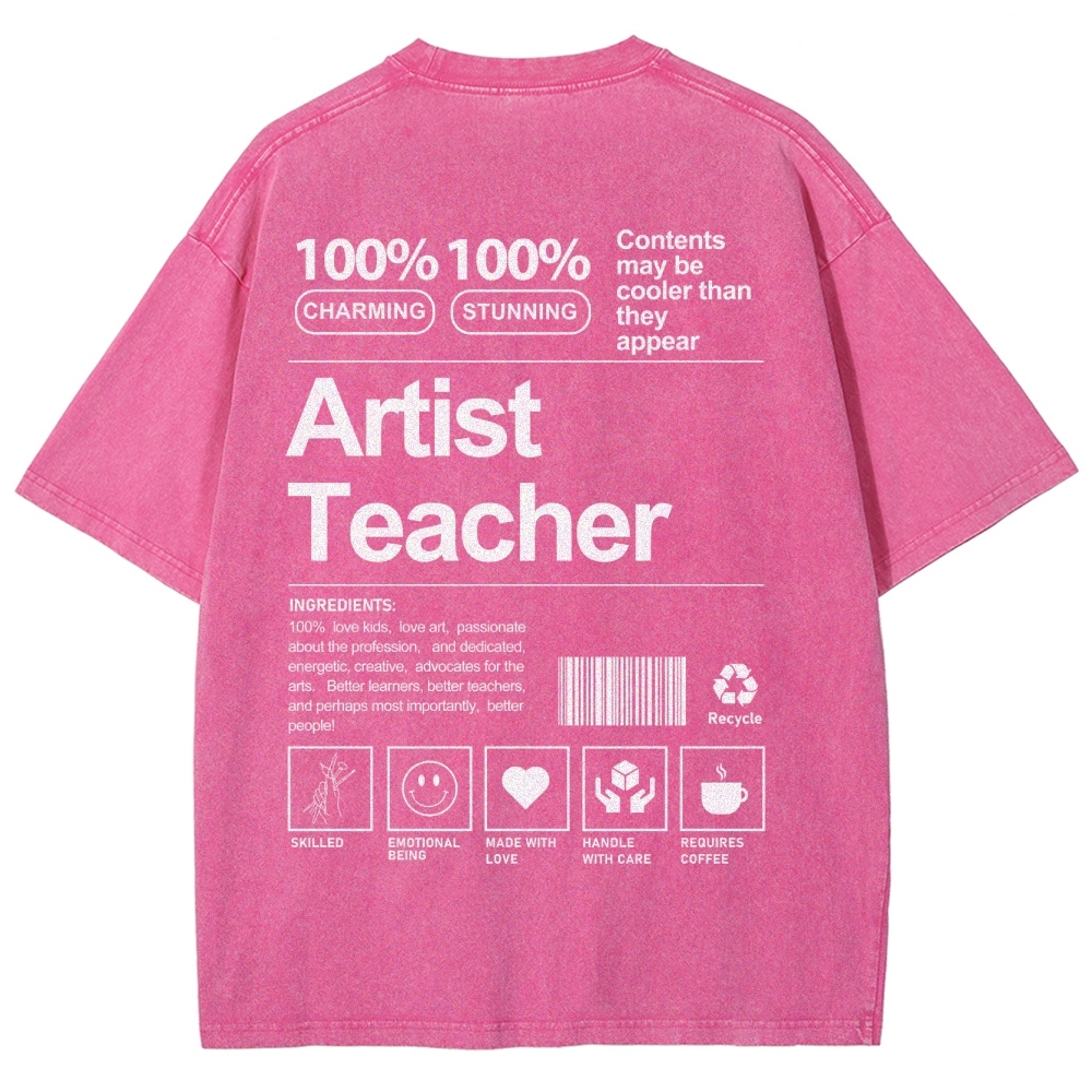 Artist Teacher Unisex Fit Washed T-Shirt Customscool