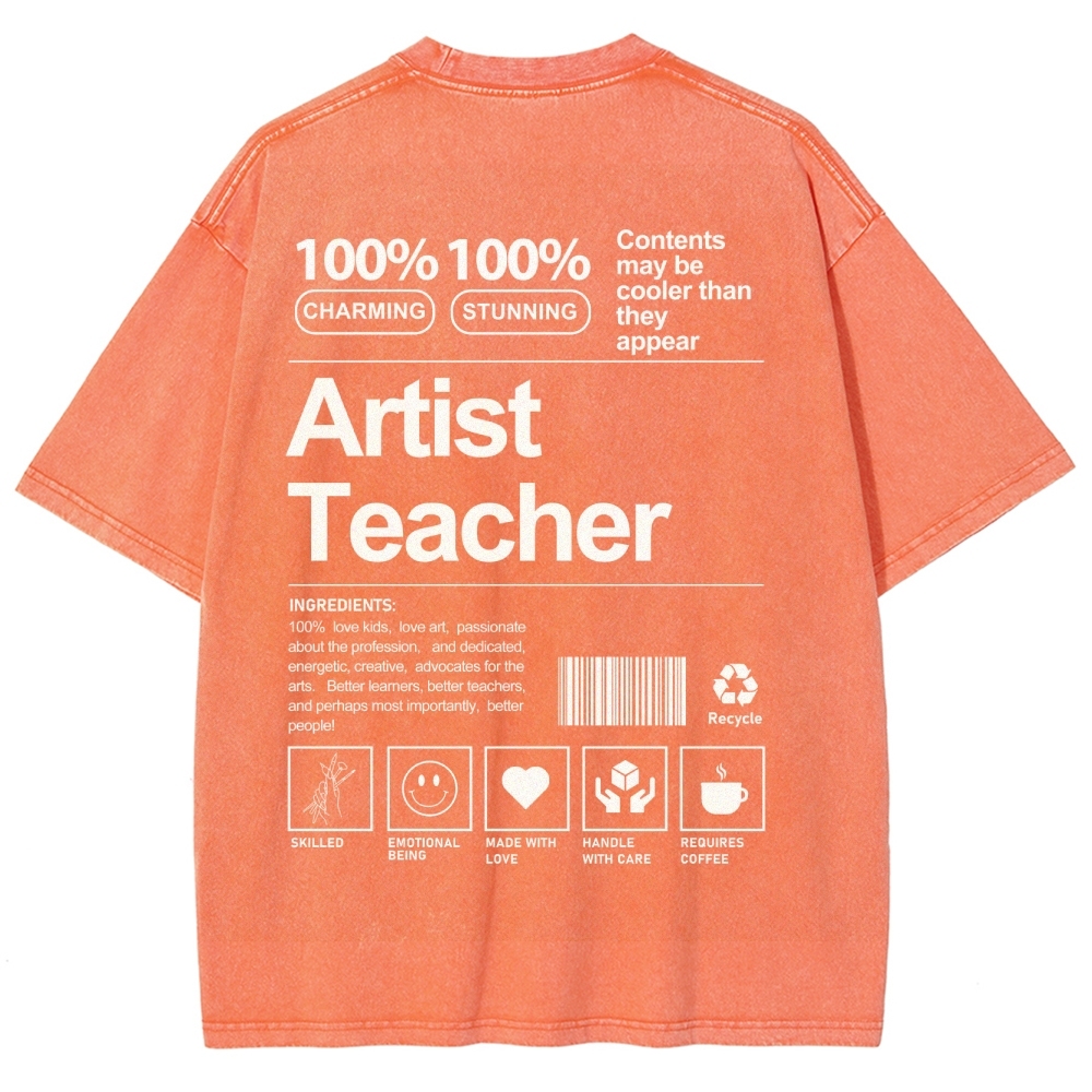 Artist Teacher Unisex Fit Washed T-Shirt Customscool