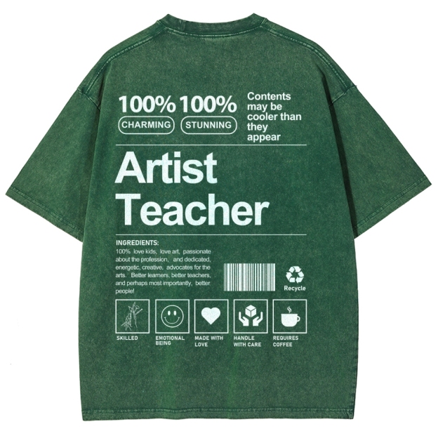 Artist Teacher Unisex Fit Washed T-Shirt Customscool