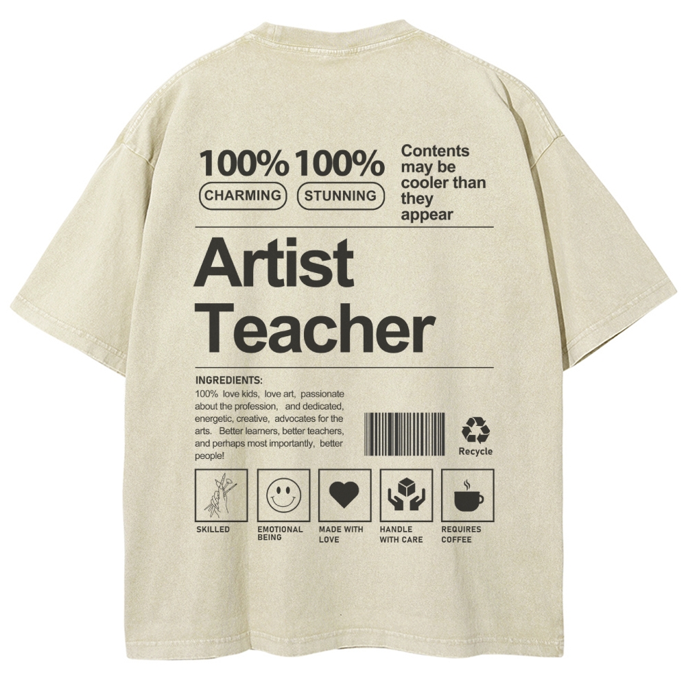 Artist Teacher Unisex Fit Washed T-Shirt Customscool