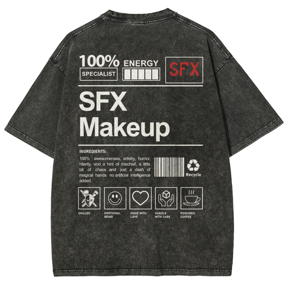 SFX Makeup Unisex Fit Washed T-Shirt Customscool