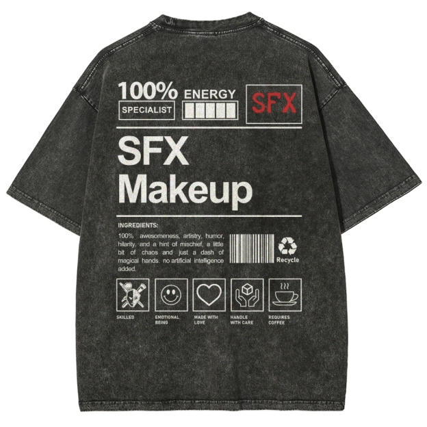 SFX Makeup Unisex Fit Washed T-Shirt Customscool