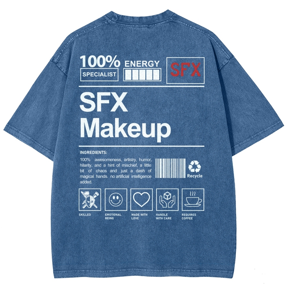SFX Makeup Unisex Fit Washed T-Shirt Customscool