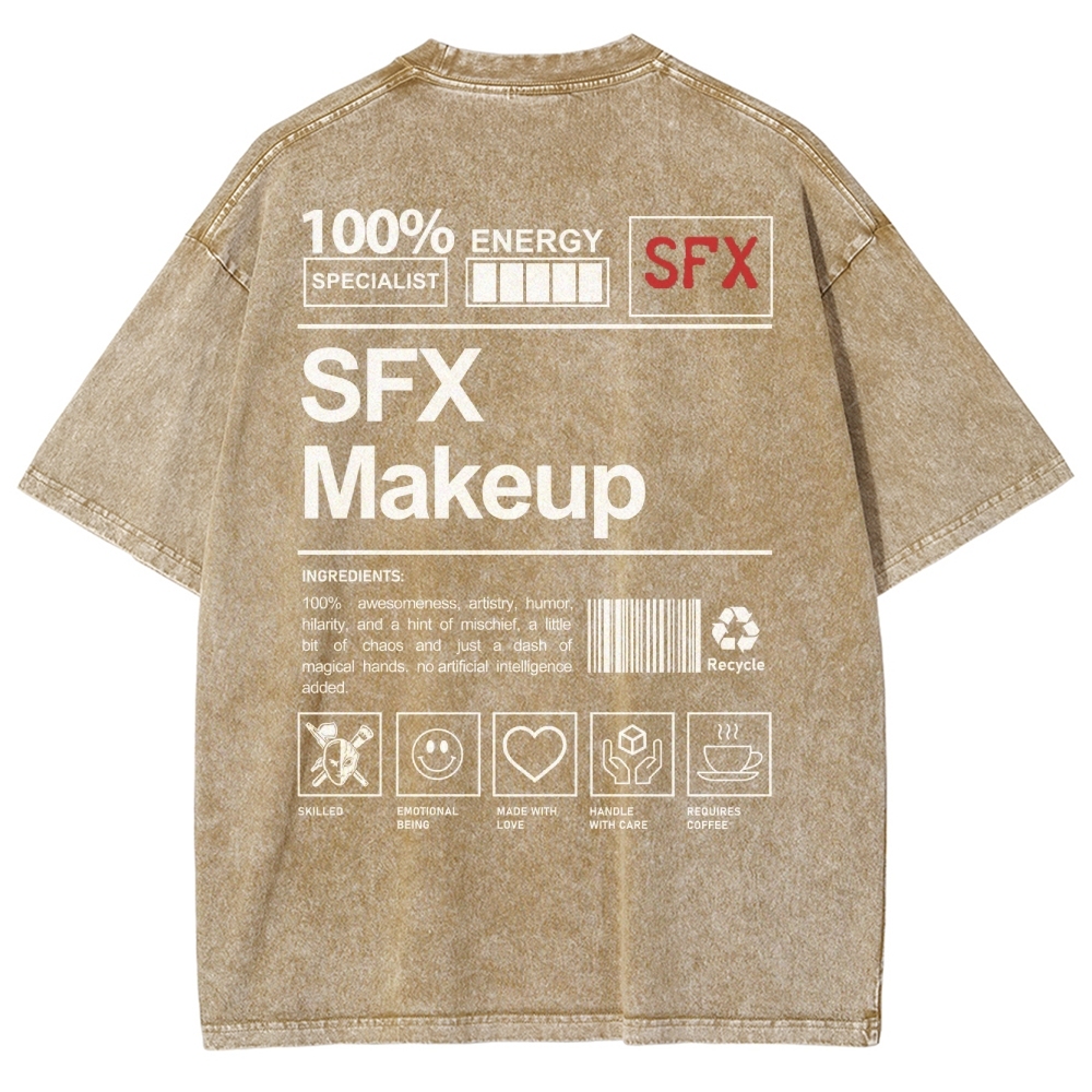 SFX Makeup Unisex Fit Washed T-Shirt Customscool