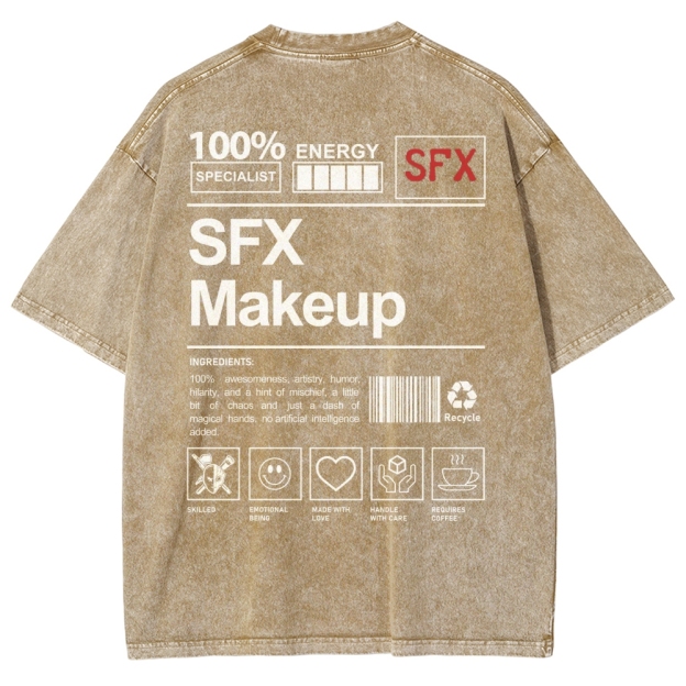SFX Makeup Unisex Fit Washed T-Shirt Customscool
