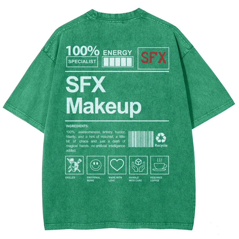 SFX Makeup Unisex Fit Washed T-Shirt Customscool