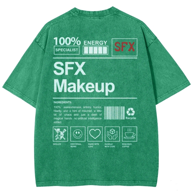 SFX Makeup Unisex Fit Washed T-Shirt Customscool