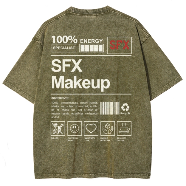 SFX Makeup Unisex Fit Washed T-Shirt Customscool