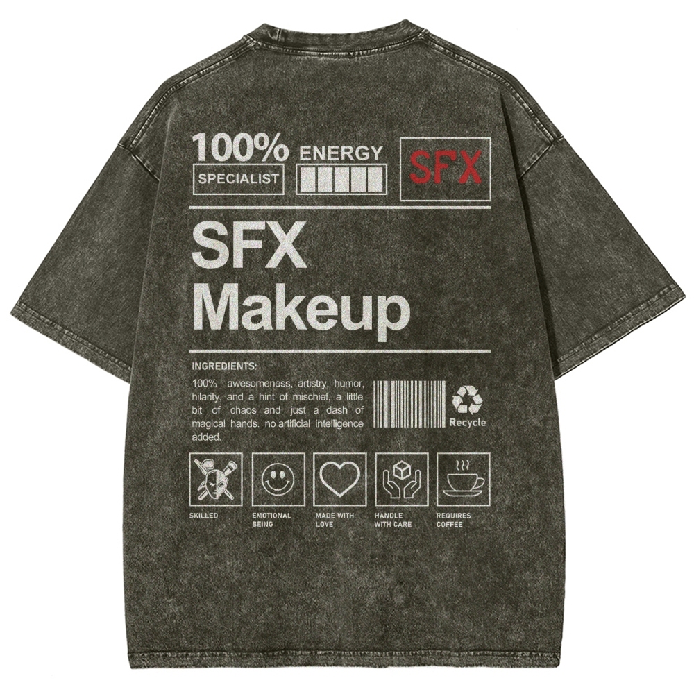 SFX Makeup Unisex Fit Washed T-Shirt Customscool