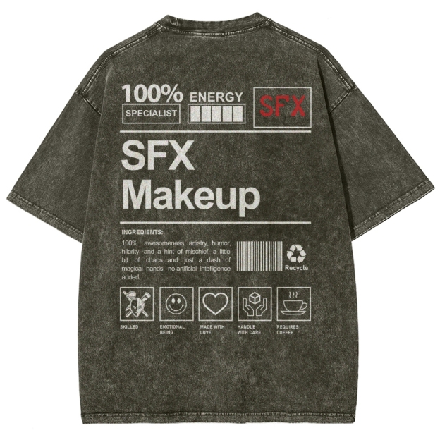 SFX Makeup Unisex Fit Washed T-Shirt Customscool