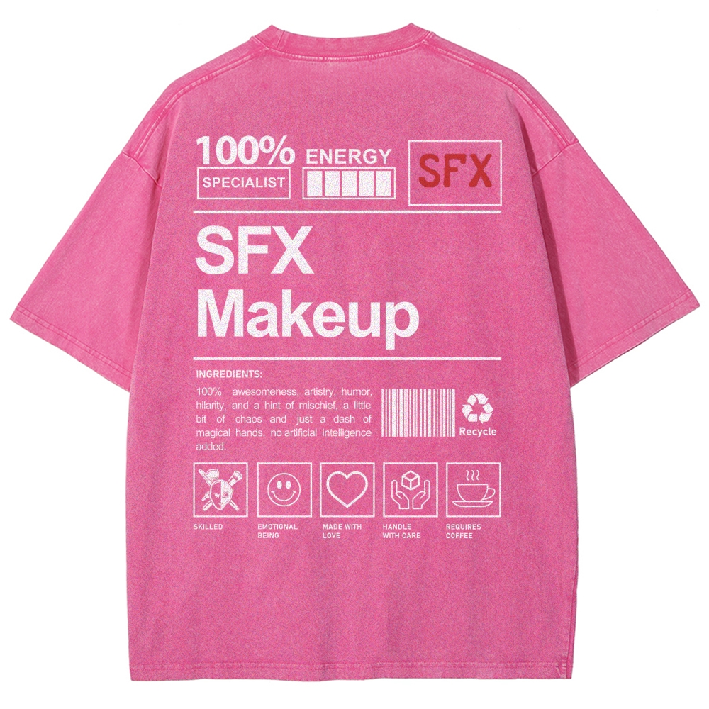 SFX Makeup Unisex Fit Washed T-Shirt Customscool