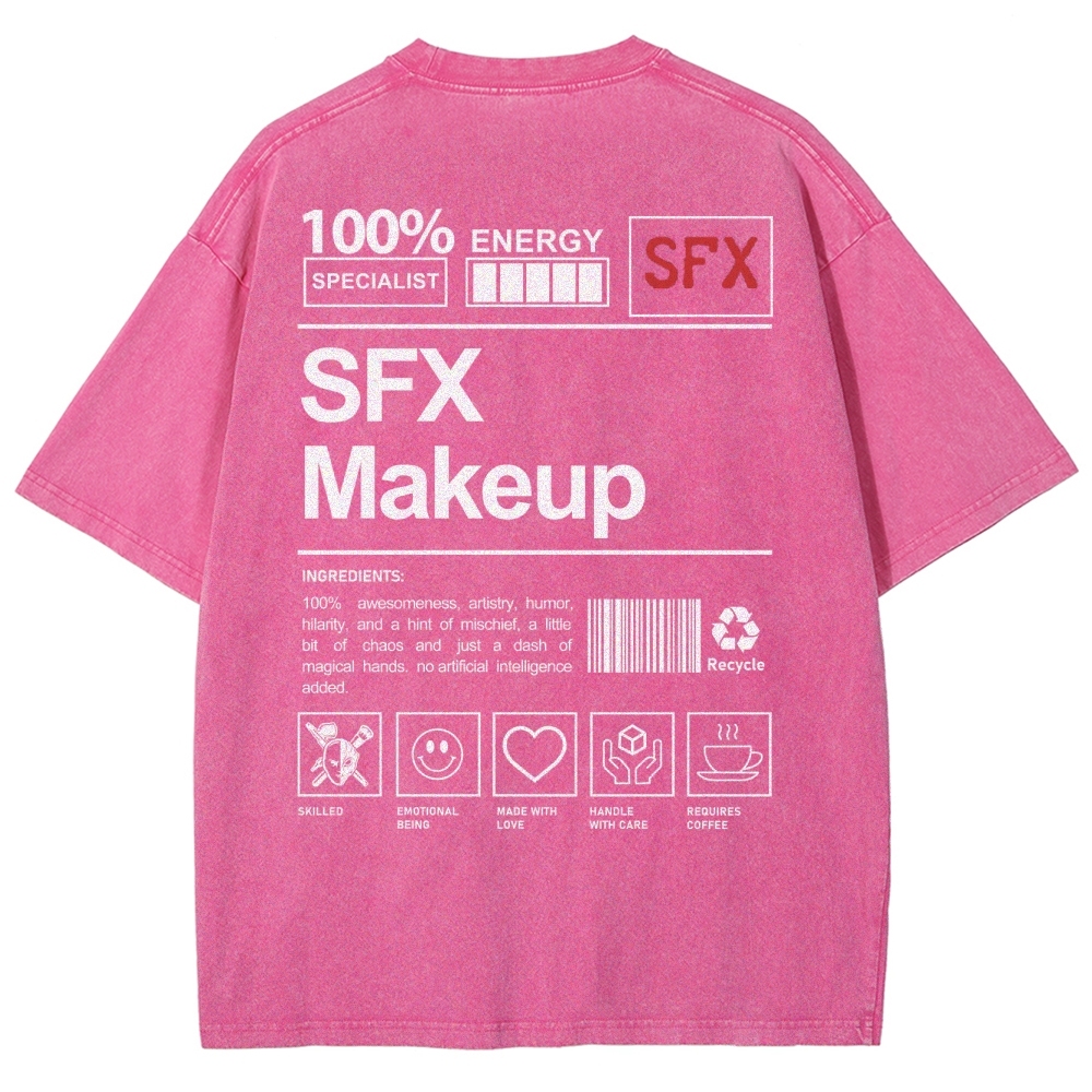 SFX Makeup Unisex Fit Washed T-Shirt Customscool