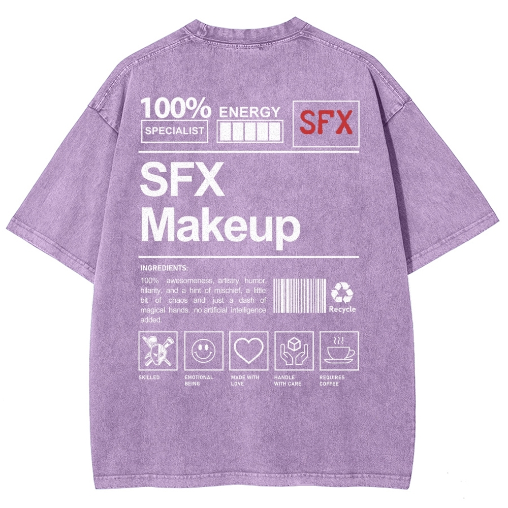 SFX Makeup Unisex Fit Washed T-Shirt Customscool