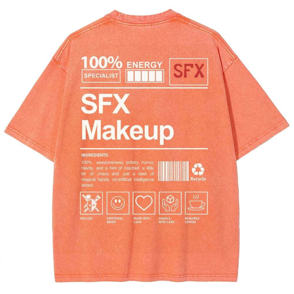 SFX Makeup Unisex Fit Washed T-Shirt Customscool
