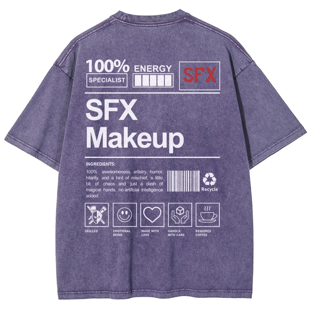 SFX Makeup Unisex Fit Washed T-Shirt Customscool