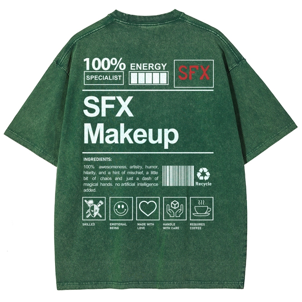 SFX Makeup Unisex Fit Washed T-Shirt Customscool
