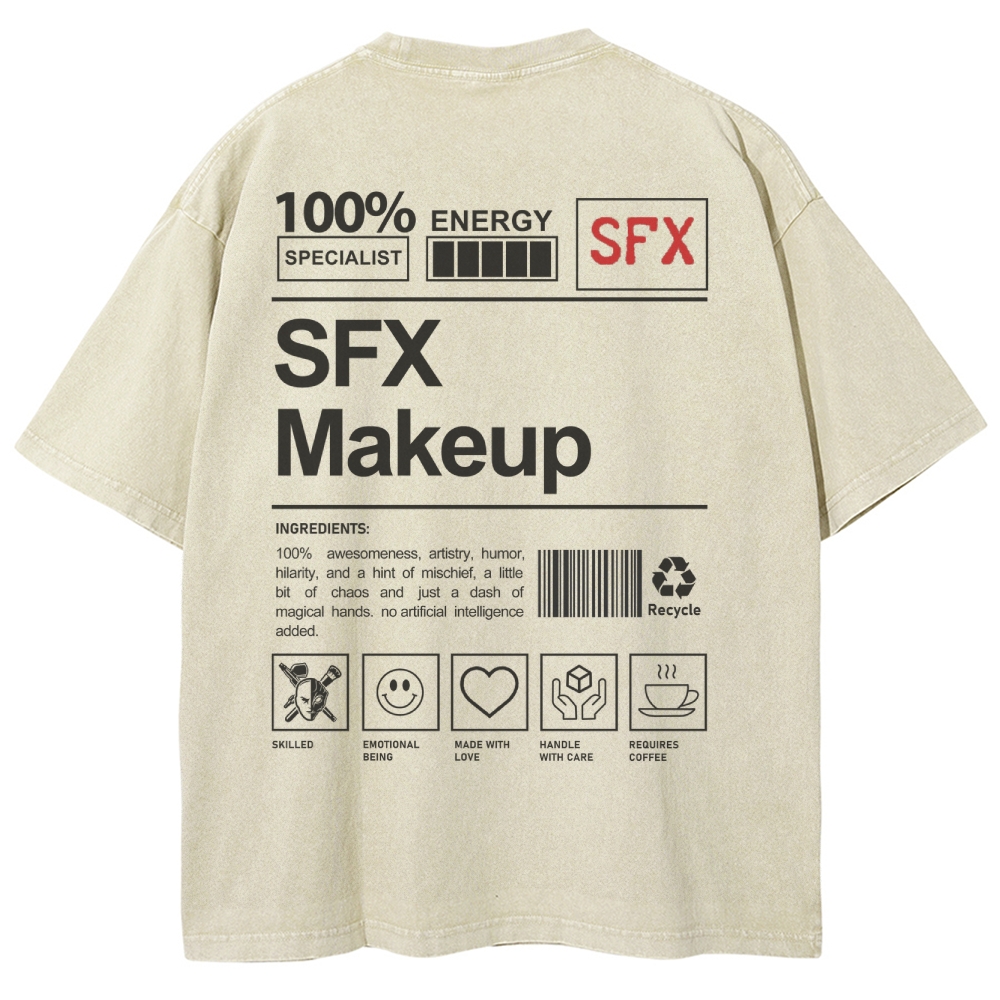 SFX Makeup Unisex Fit Washed T-Shirt Customscool