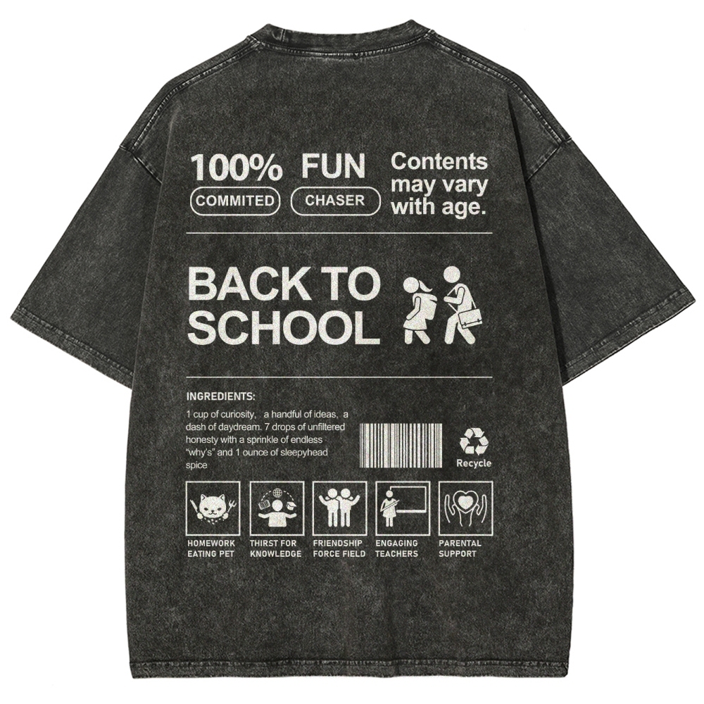 Back To School Unisex Fit Washed T-Shirt Customscool
