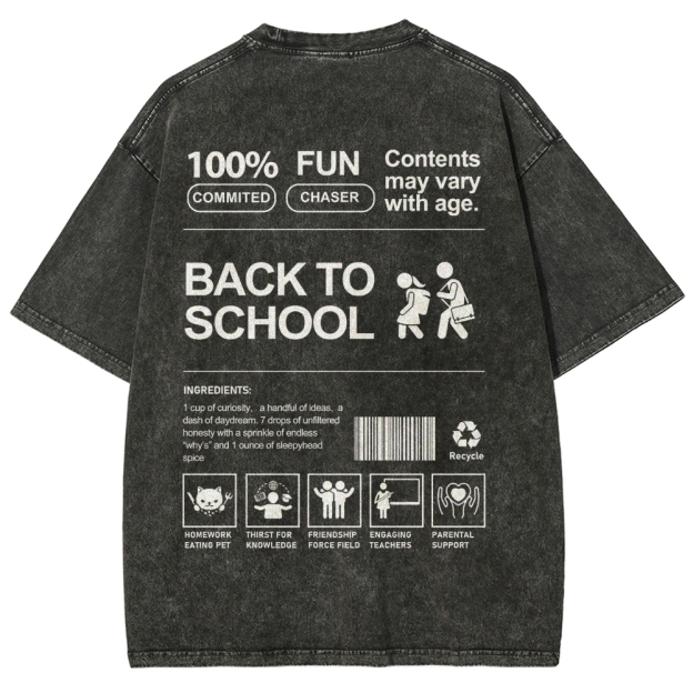 Back To School Unisex Fit Washed T-Shirt Customscool