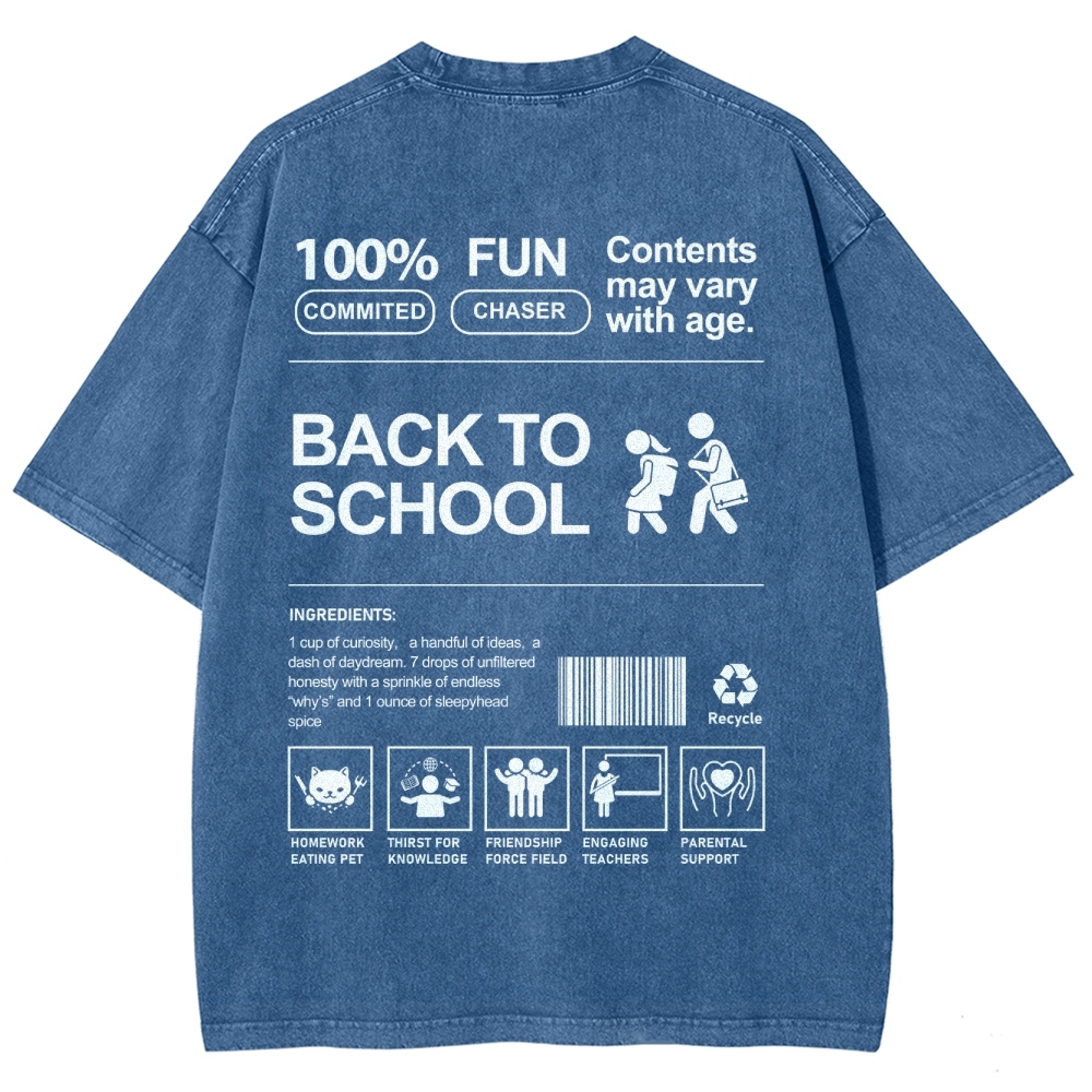 Back To School Unisex Fit Washed T-Shirt Customscool