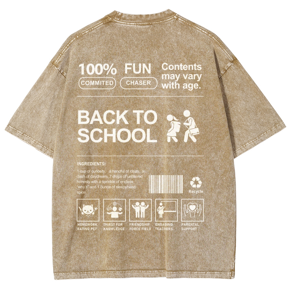 Back To School Unisex Fit Washed T-Shirt Customscool