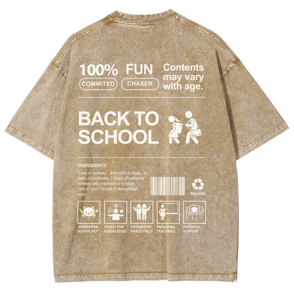 Back To School Unisex Fit Washed T-Shirt Customscool