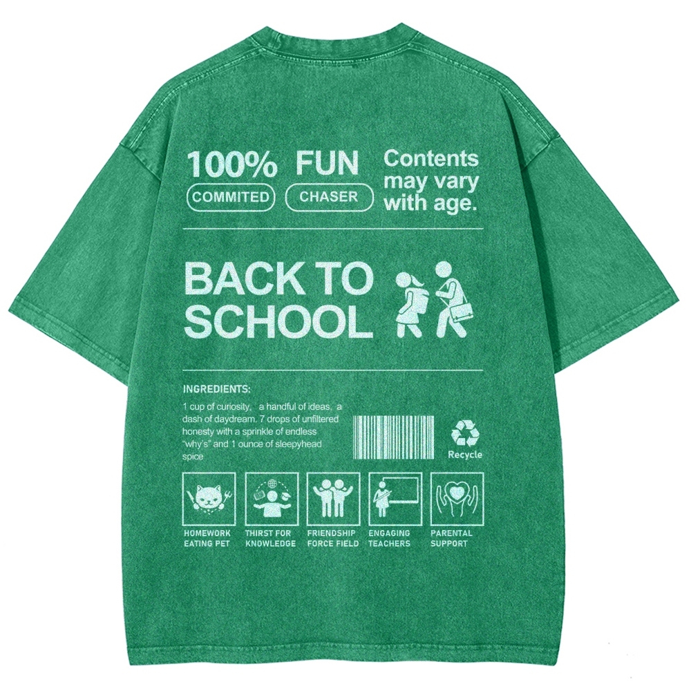 Back To School Unisex Fit Washed T-Shirt Customscool