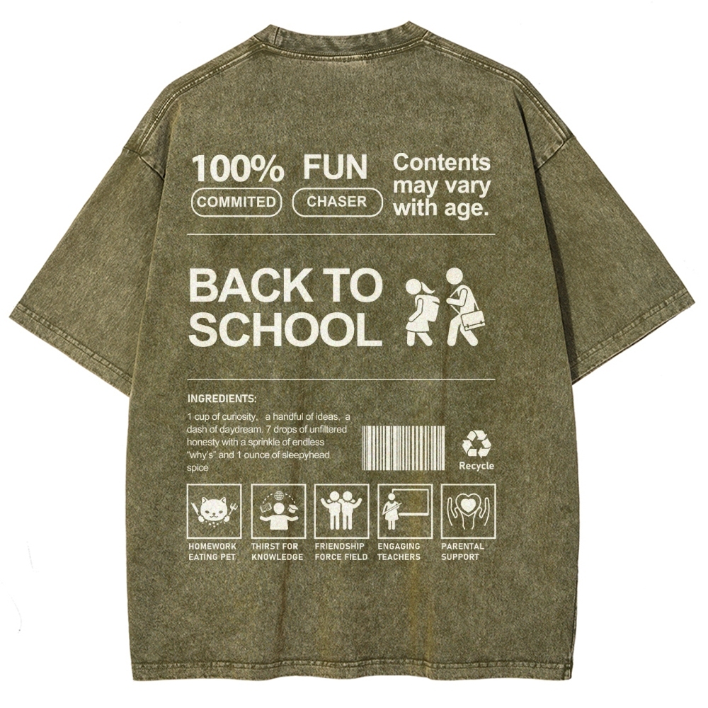 Back To School Unisex Fit Washed T-Shirt Customscool