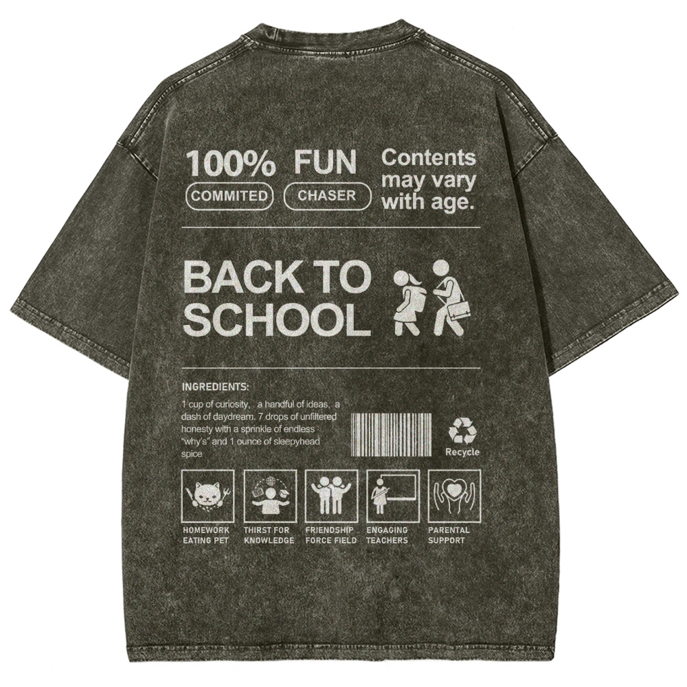 Back To School Unisex Fit Washed T-Shirt Customscool