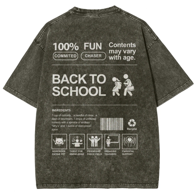 Back To School Unisex Fit Washed T-Shirt Customscool