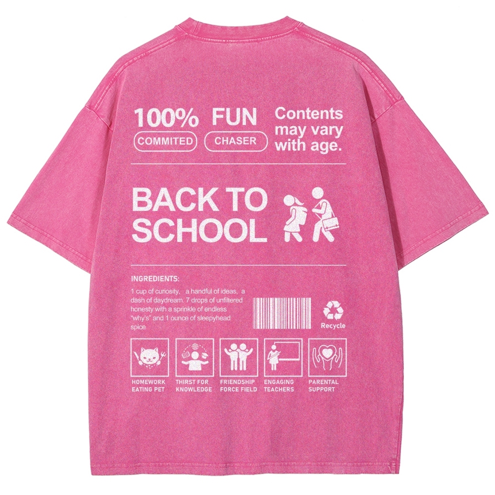 Back To School Unisex Fit Washed T-Shirt Customscool