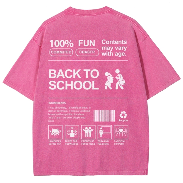 Back To School Unisex Fit Washed T-Shirt Customscool