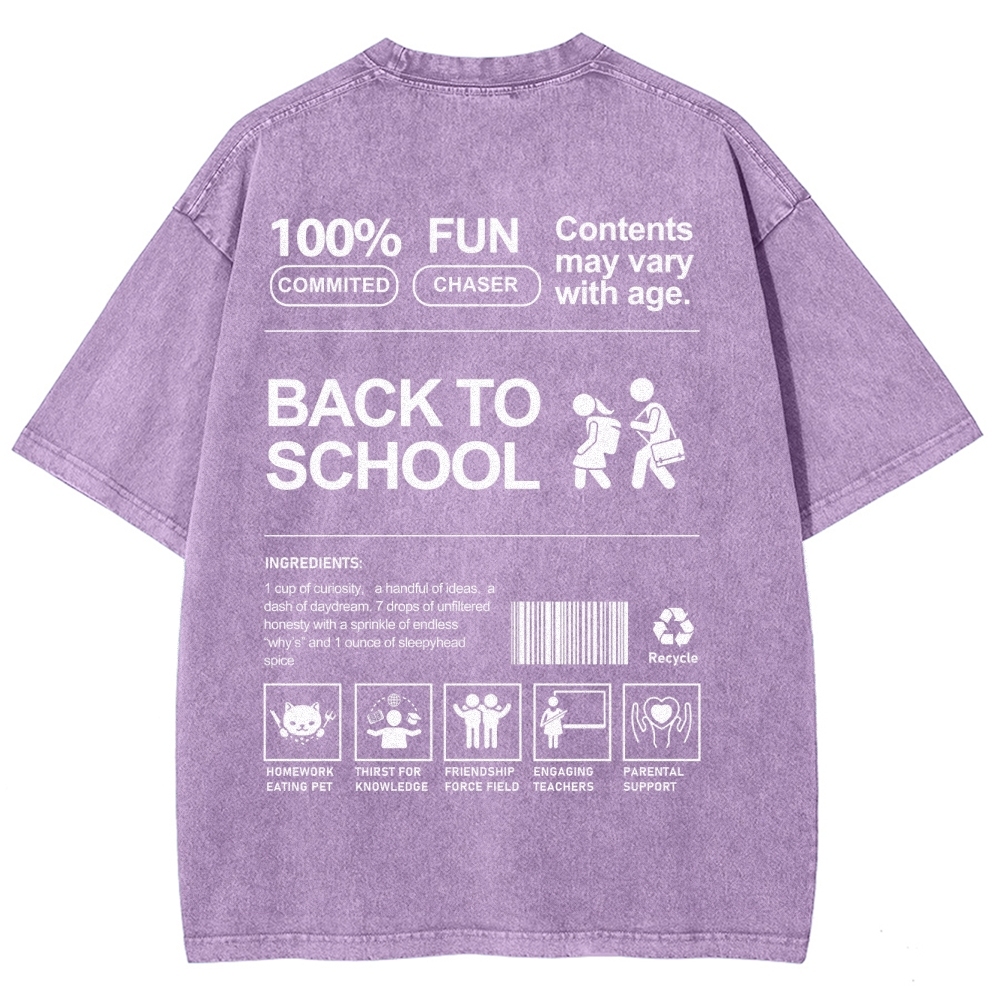 Back To School Unisex Fit Washed T-Shirt Customscool