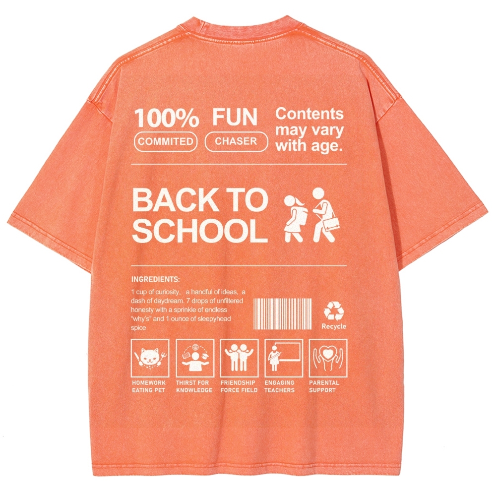 Back To School Unisex Fit Washed T-Shirt Customscool