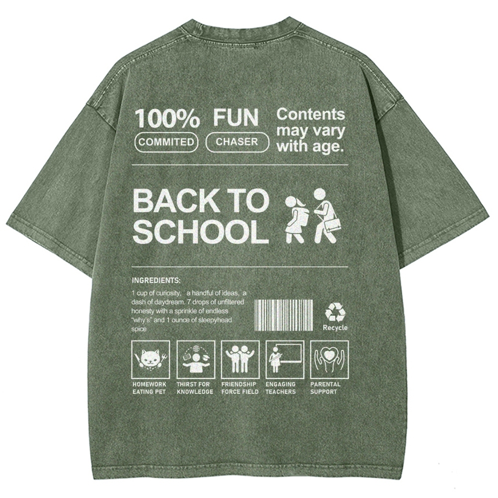 Back To School Unisex Fit Washed T-Shirt Customscool