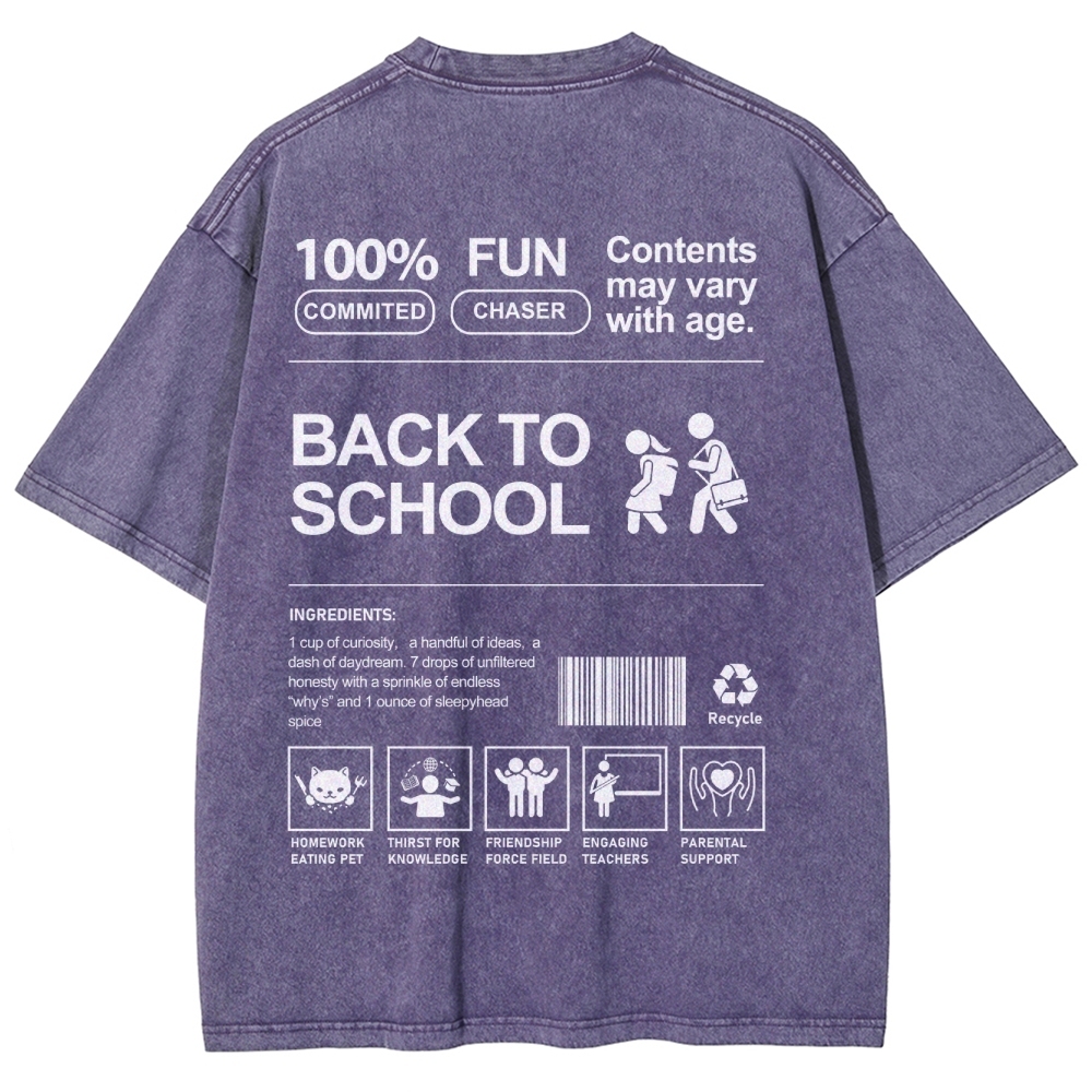 Back To School Unisex Fit Washed T-Shirt Customscool