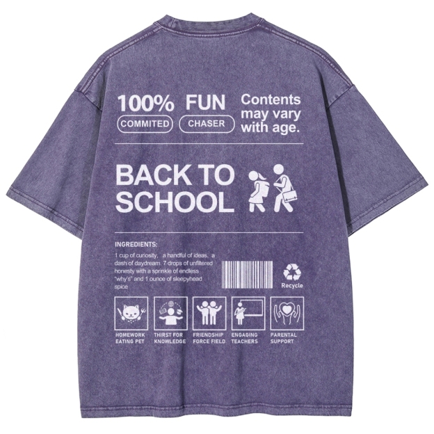 Back To School Unisex Fit Washed T-Shirt Customscool